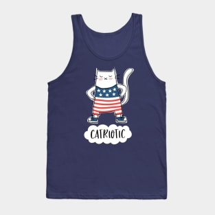 Catriotic - USA - Patriotic Cat in American Flag Suit Tank Top
